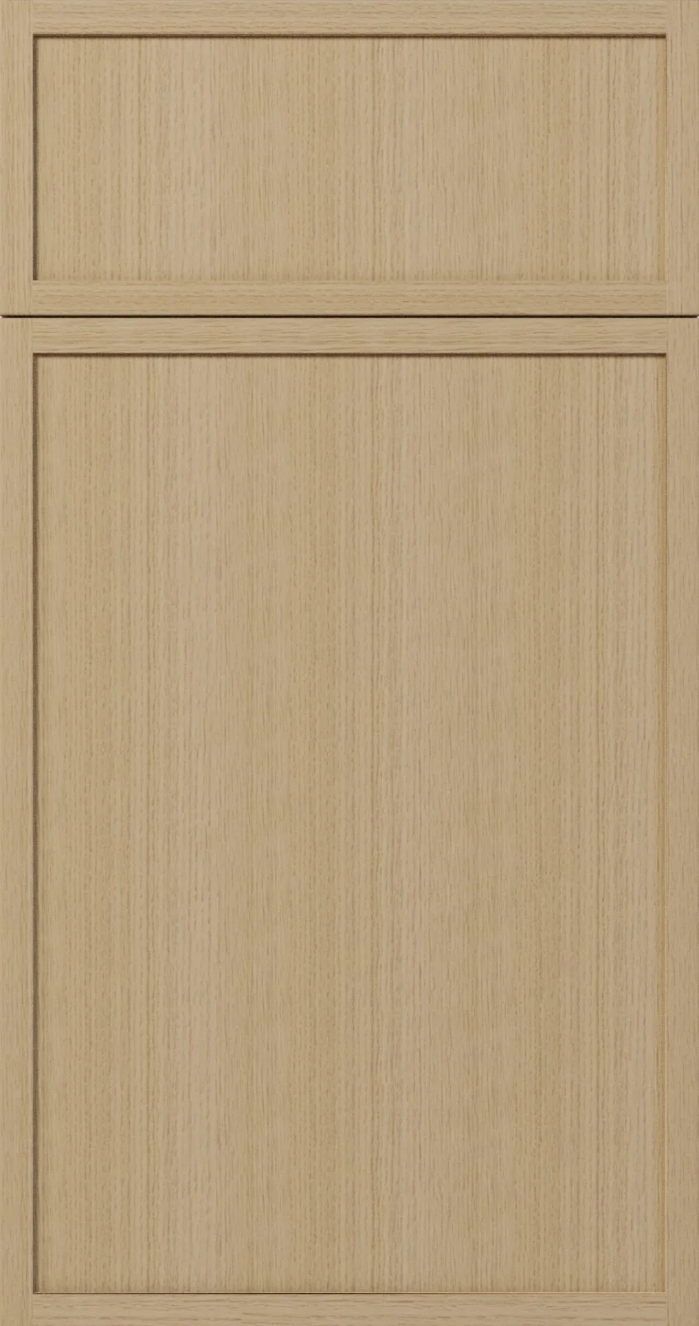 Slim White Oak cabinet door — by WoodArt Cabinets San Antonio