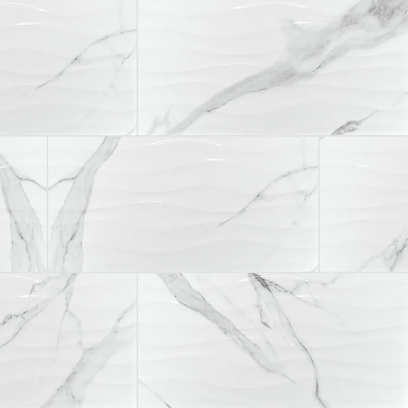 Dymo Statuary Wavy White 12x24 ceramic tile — MSI