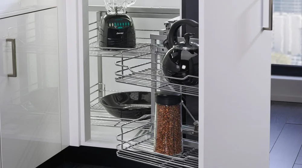 Wire Bottom Two-Tier Blind Corner Optimizer 5707 — by Rev-a-Shelf