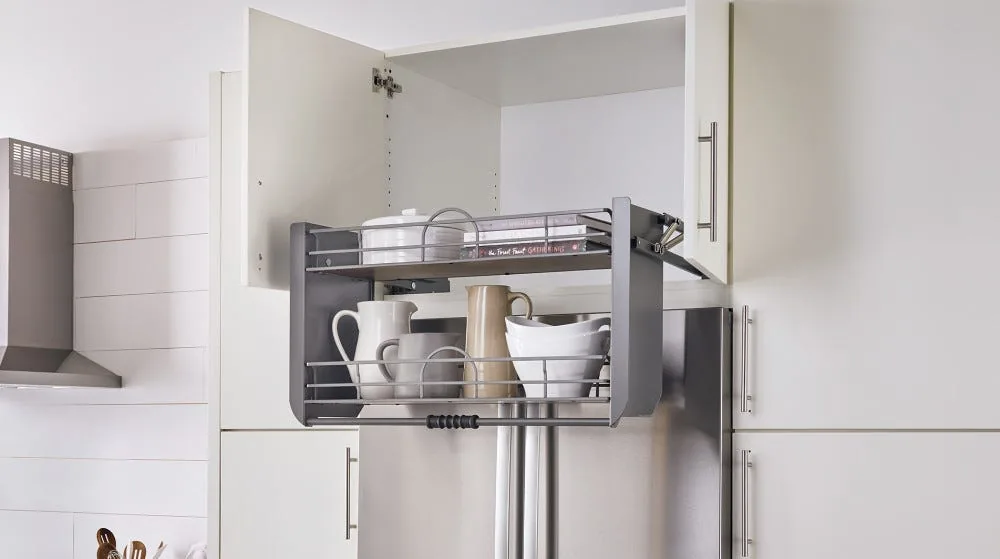 Solid Bottom Pull-Down Shelving System 5PD FOG — by Rev-a-Shelf