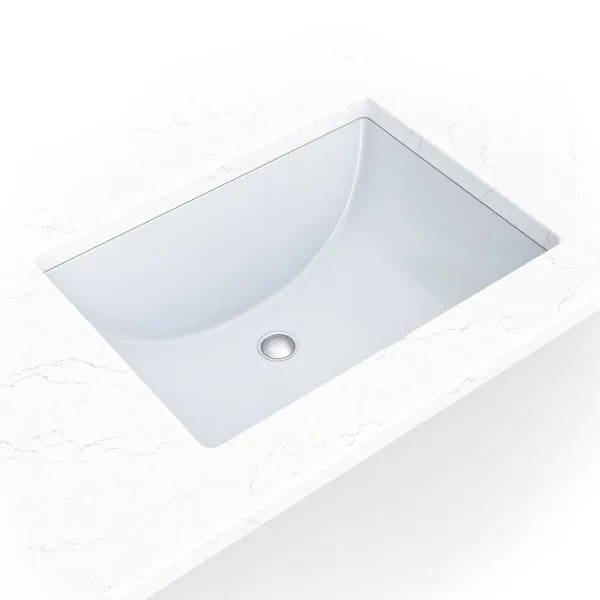 White Rectangle 2015 sink — MSI Surfaces at WoodArt Cabinets San Antonio