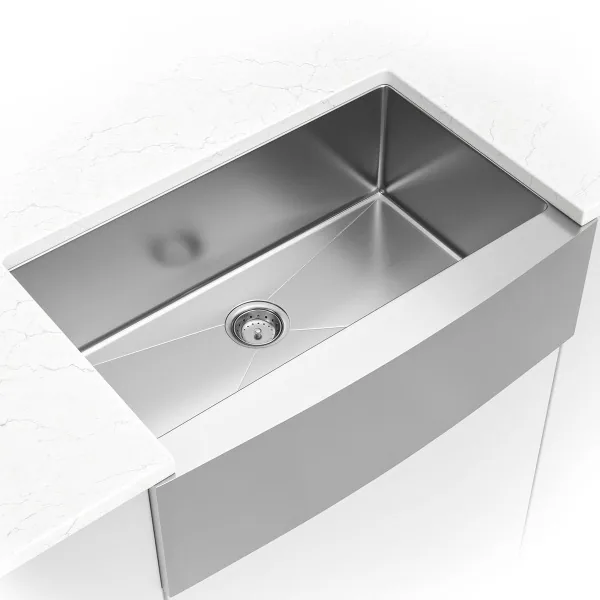 Handcrafted Farmhouse with Apron 16G 3321 sink — MSI Surfaces at WoodArt Cabinets San Antonio