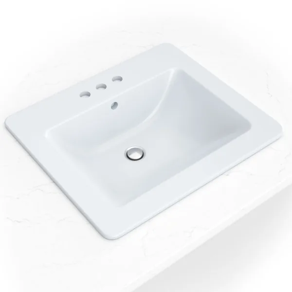 Overmount White Rectangle 2118 sink — MSI Surfaces at WoodArt Cabinets San Antonio