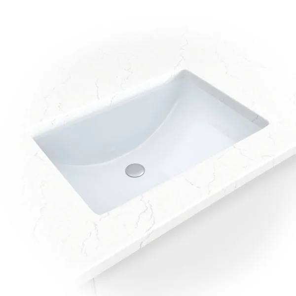 White Rect 2015 Straight sink — MSI Surfaces at WoodArt Cabinets San Antonio