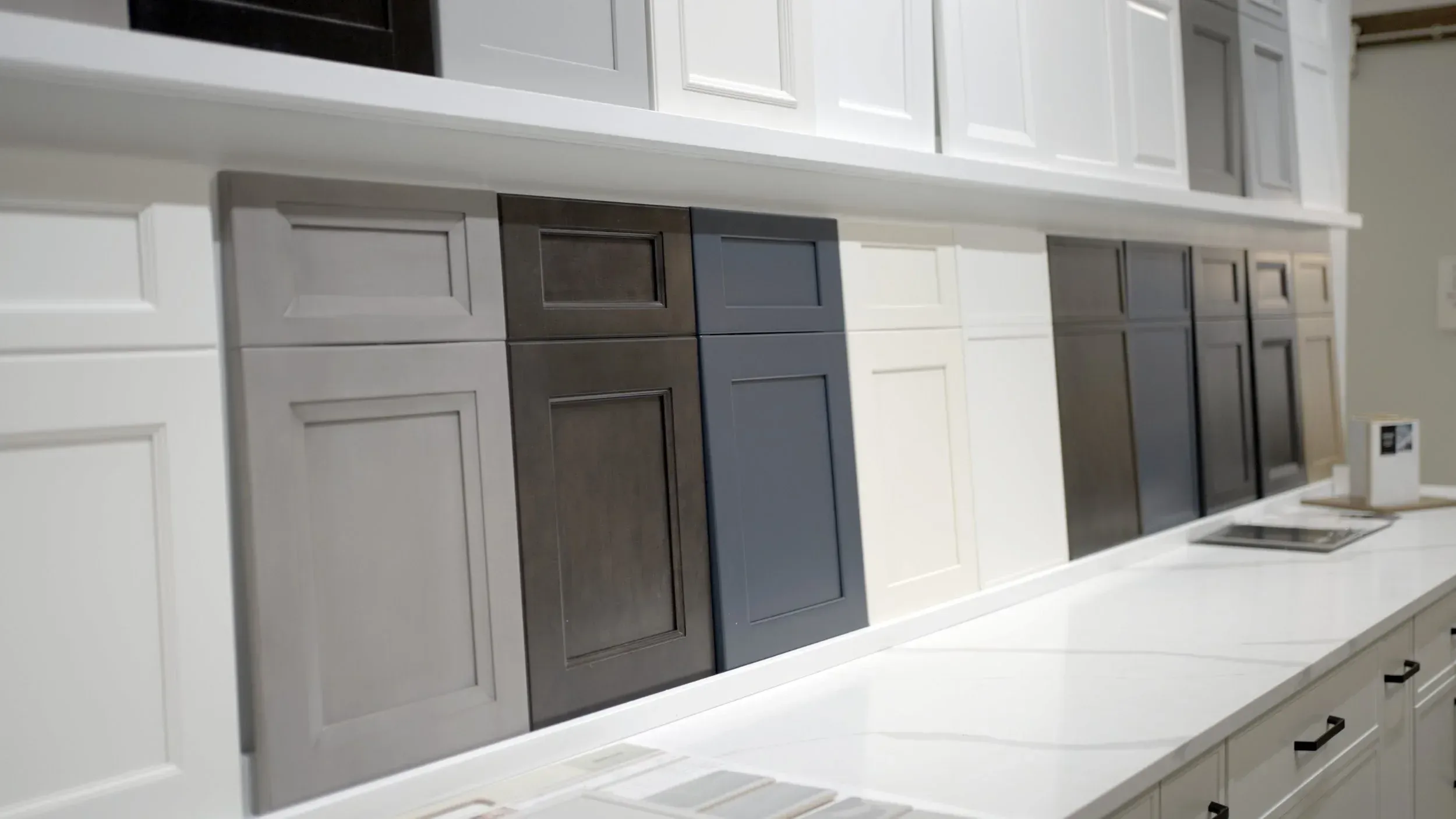 Cabinet door styles in the WoodArt showroom on Isom Rd, San Antonio